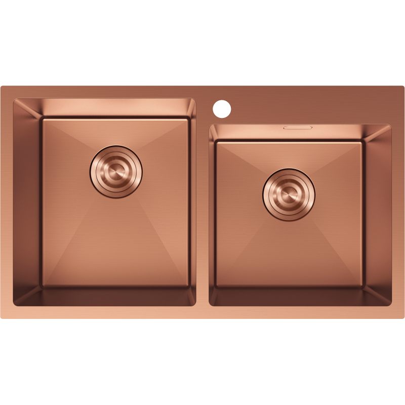 Mexen Xorin мивка от неръждаема стомана с 2 отделения 780 x 450 мм, мед - 6441782000-65