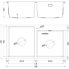 Mexen Xorin мивка от неръждаема стомана, 2-камерна, 780 x 450 mm, мед HC - 6441782000-65HC