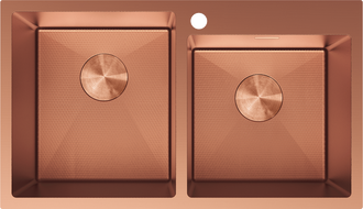 Mexen Xorin стоманена мивка с две отделения 780 x 450 мм, мед HC - 6441782000-65HC