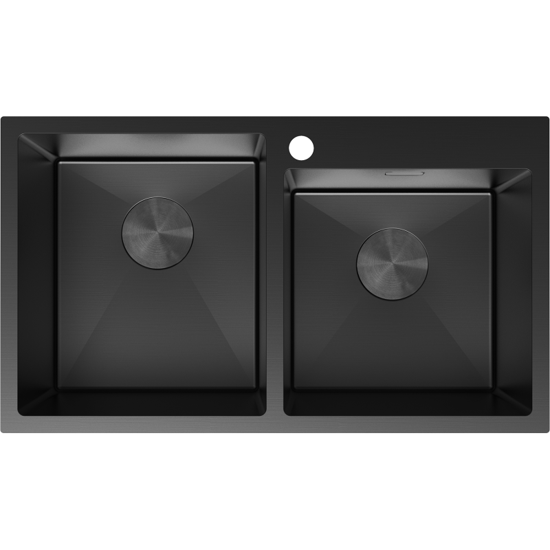Mexen Xorin мивка от неръждаема стомана с 2 камери 780 x 450 mm, черна - 6441782000-70