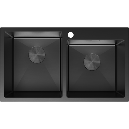 Mexen Xorin мивка от неръждаема стомана с 2 камери 780 x 450 mm, черна - 6441782000-70