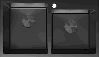 Mexen Xorin мивка от неръждаема стомана с 2 камери 780 x 450 mm, черна - 6441782000-70