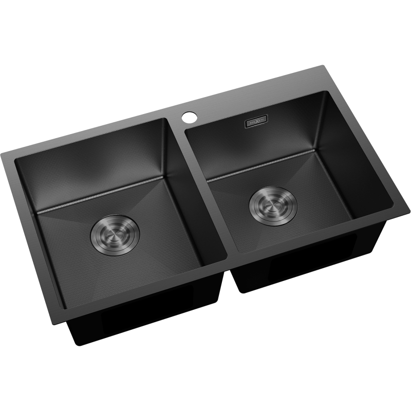 Mexen Xorin мивка от неръждаема стомана, двукамерна 780 x 450 мм, черна HC - 6441782000-70HC