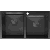 Mexen Xorin 2-камерна стоманена мивка 780 x 450 мм, черна HC - 6441782000-70HC