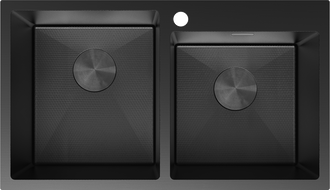 Mexen Xorin мивка от неръждаема стомана, двукамерна 780 x 450 мм, черна HC - 6441782000-70HC