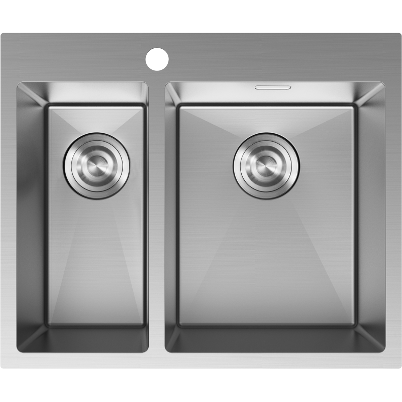 Mexen Flexo мивка от неръждаема стомана с 1.5 камери 610 x 510 mm, инокс - 6446611500-01