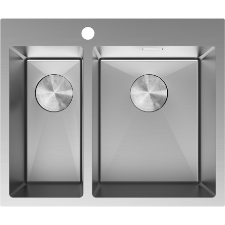Mexen Flexo мивка от неръждаема стомана с 1.5 камери 610 x 510 mm, инокс - 6446611500-01