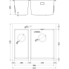 Mexen Flexo кухненска мивка стоменена 1,5-камерна 610 x 510 мм, мед HC - 6446611500-65HC