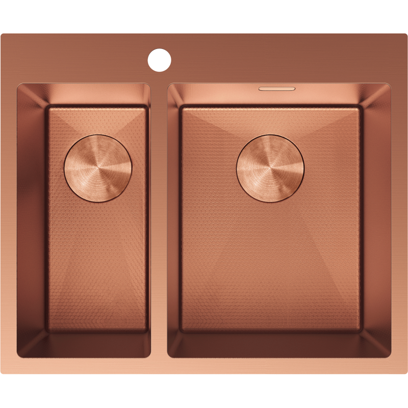Mexen Flexo стоманена мивка с 1,5 камери 610 x 510 мм, мед HC - 6446611500-65HC