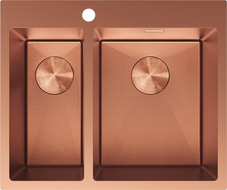 Mexen Flexo стоманена мивка с 1,5 камери 610 x 510 мм, мед HC - 6446611500-65HC