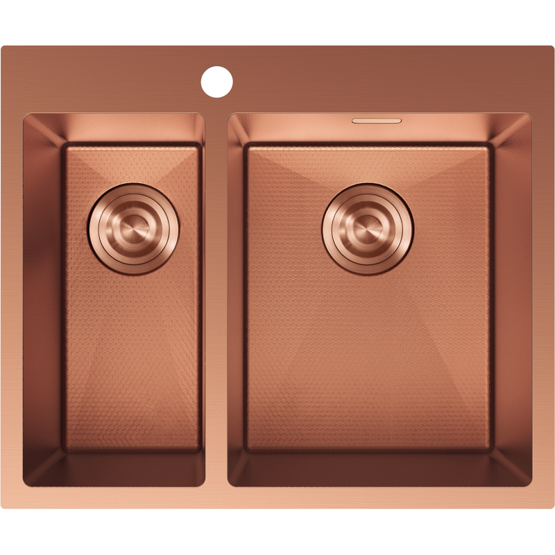 Mexen Flexo стоманена мивка с 1,5 камери 610 x 510 мм, мед HC - 6446611500-65HC