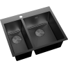Mexen Flexo мивка от стомана с 1,5 камери 610 x 510 mm, черна - 6446611500-70