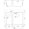 Mexen Flexo мивка от неръждаема стомана с 1,5 камери 610 x 510 mm, черна HC - 6446611500-70HC
