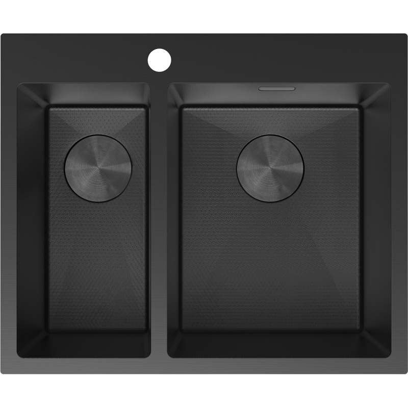 Mexen Flexo стоманена мивка 1,5-камерна 610 x 510 мм, черен HC - 6446611500-70HC
