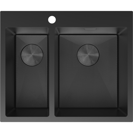 Mexen Flexo стоманена мивка 1,5-камерна 610 x 510 мм, черен HC - 6446611500-70HC