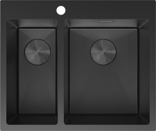 Mexen Flexo стоманена мивка 1,5-камерна 610 x 510 мм, черен HC - 6446611500-70HC