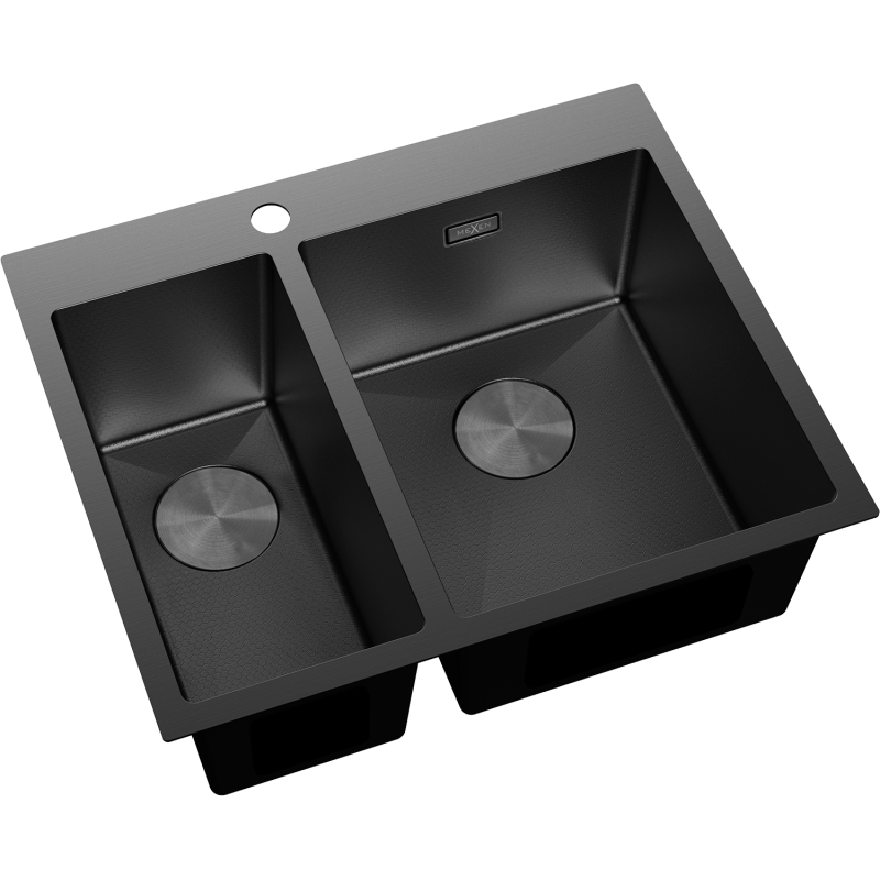 Mexen Flexo стоманена мивка 1,5-камерна 610 x 510 мм, черен HC - 6446611500-70HC