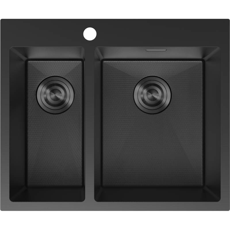 Mexen Flexo стоманена мивка 1,5-камерна 610 x 510 мм, черен HC - 6446611500-70HC