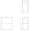 Mexen Box-A отворен шкаф с рафт 25 см, бял гланц - 91AX2-0250-470-0-00