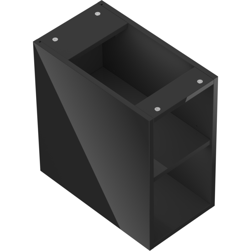 Mexen Box-A отворен шкаф с рафт 25 см, черен гланц - 91AX2-0250-470-0-70