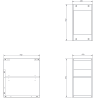 Mexen Box-A отворен шкаф с рафт 25 см, дъб - 91AX2-0250-470-0-81