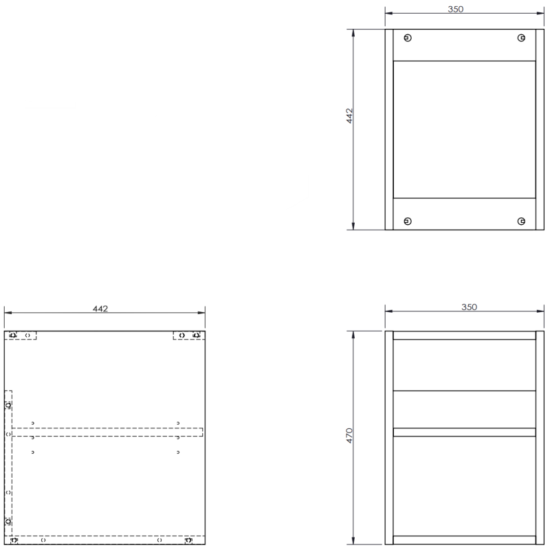 Mexen Box-A отворен шкаф с рафт 35 см, бял гланц - 91AX2-0350-470-0-00