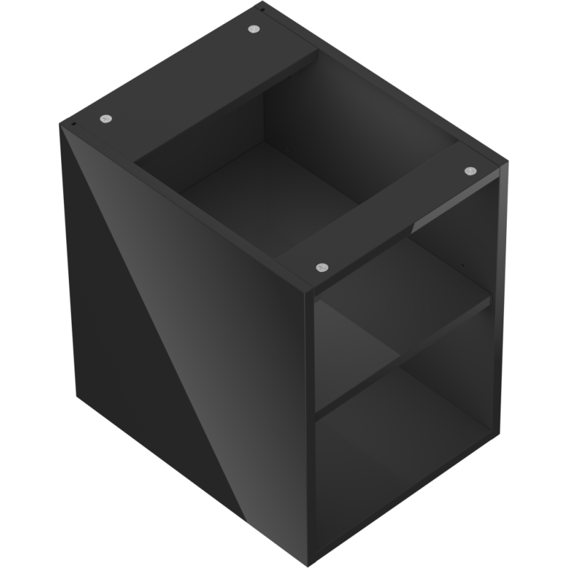 Mexen Box-A отворен шкаф с рафт 35 см, черен гланц - 91AX2-0350-470-0-70