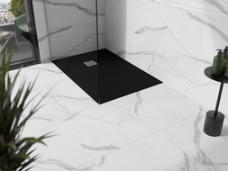 Mexen Stone+ композитен душ кабина правоъгълна 100 x 90 см, черен - 44709010