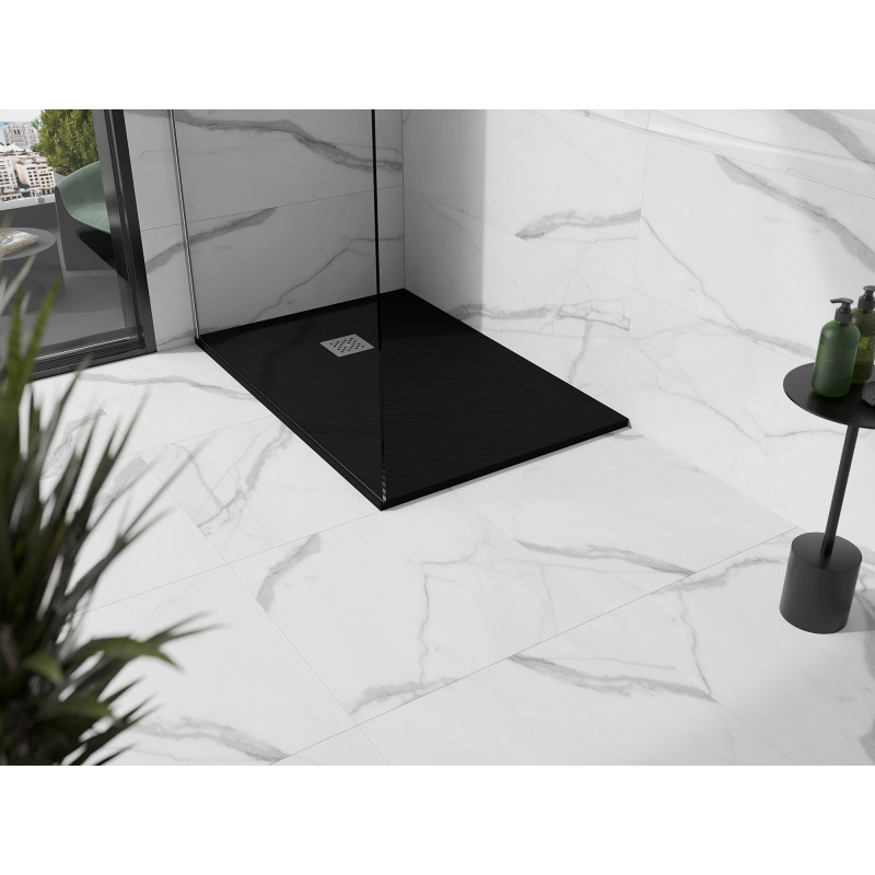 Mexen Stone+ правоъгълен композитен поддушов съд 120 x 90 cm, черен - 44709012