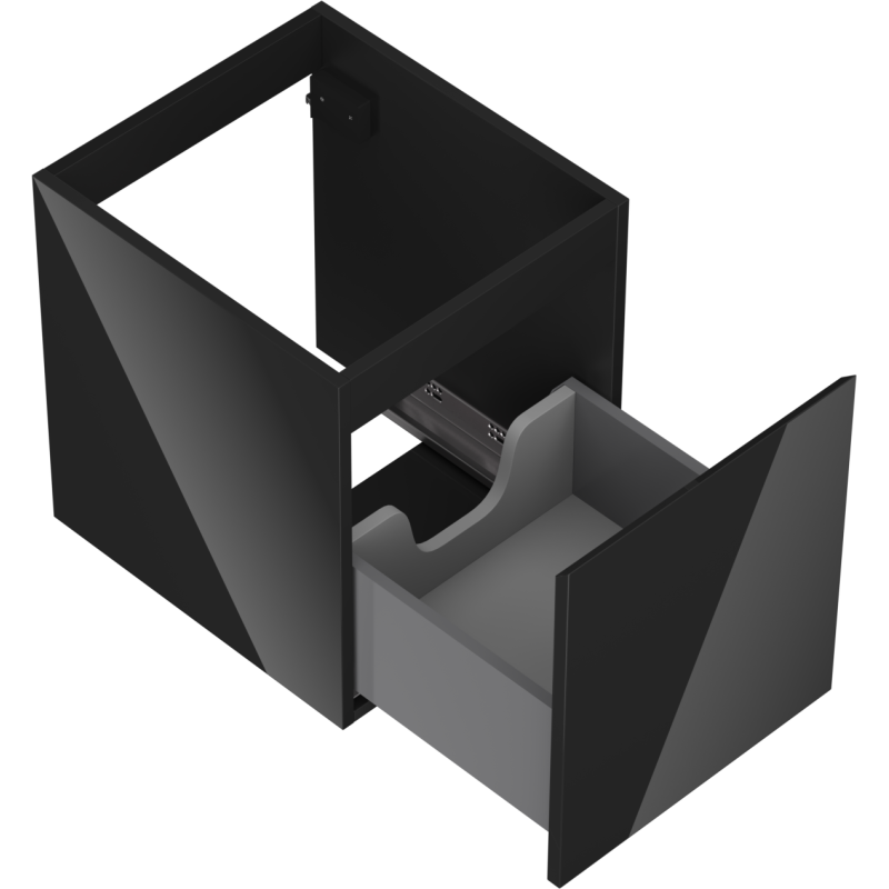 Mexen Orio шкаф за баня под мивка 40 см, 1 чекмедже, черен гланц - 91A10-04047-1-BF70