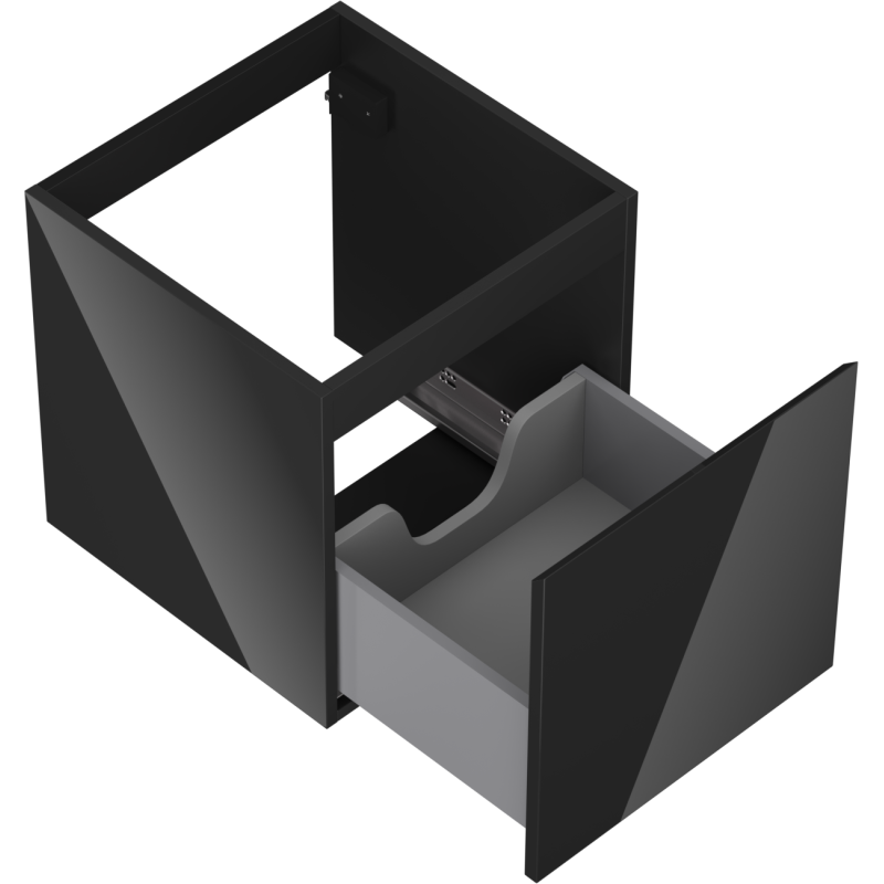 Mexen Orio шкаф за баня под умивалник 45 см, 1 чекмедже, черен гланц - 91A10-04547-1-BF70