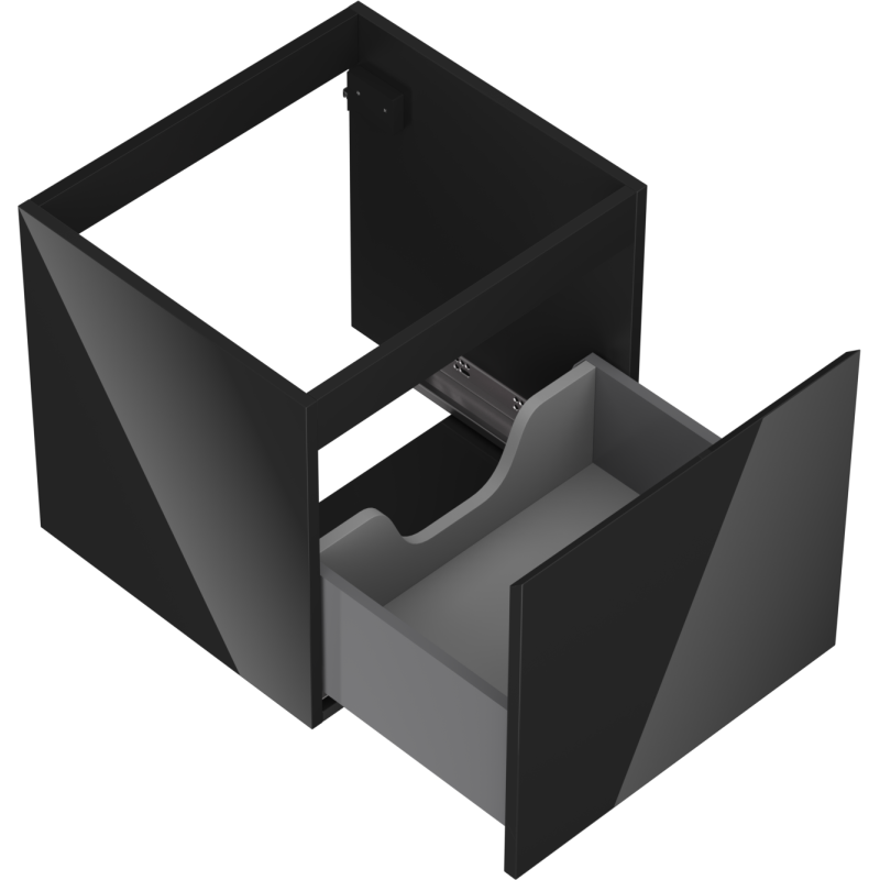 Mexen Orio шкафче за баня под мивка 50 см, 1 чекмедже, черен гланц - 91A10-05047-1-BF70