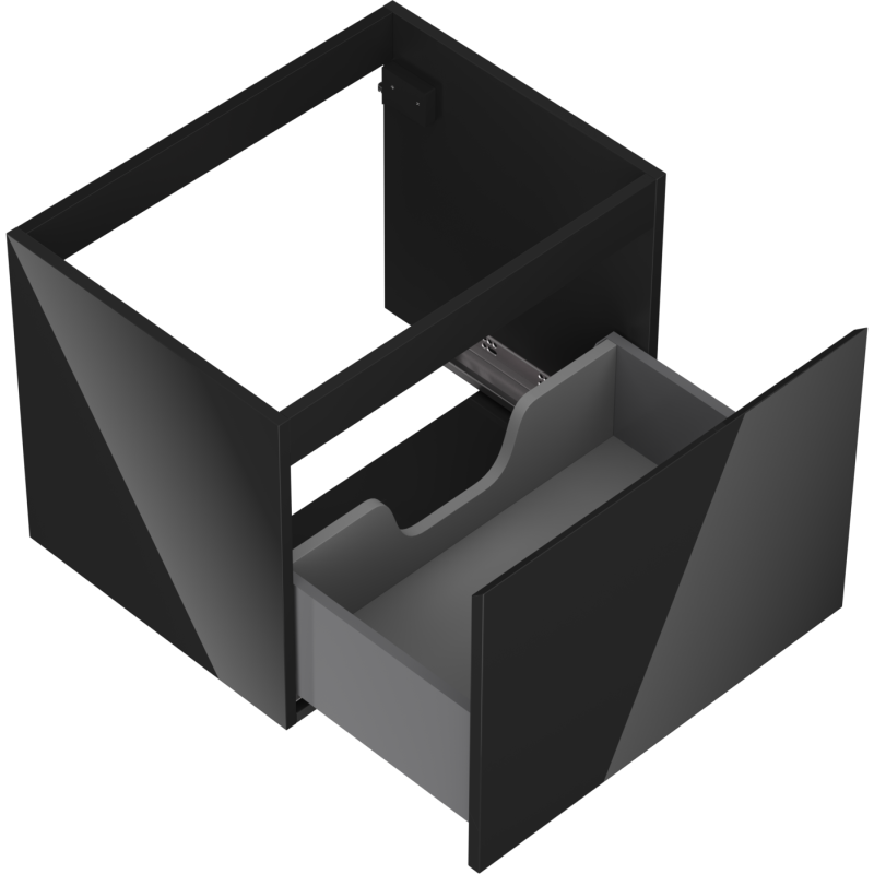 Mexen Orio шкаф за баня под умивалник 60 см, 1 чекмедже, черен гланц - 91A10-06047-1-BF70