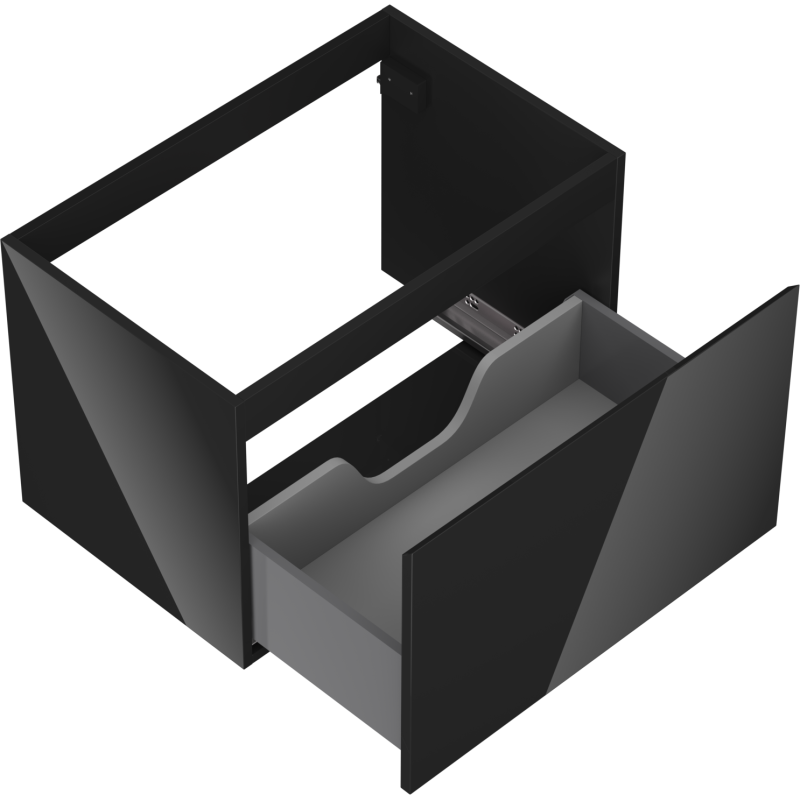 Mexen Orio шкаф за баня под мивка 70 см, 1 чекмедже, черен гланц - 91A10-07047-1-BF70