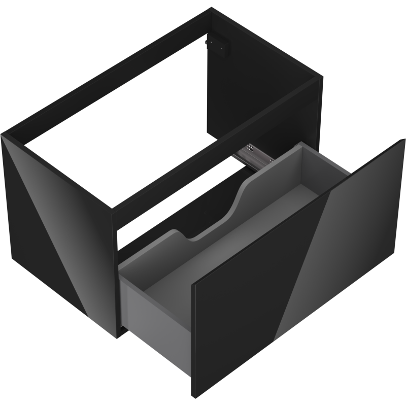 Mexen Orio шкаф за баня с мивка 80 см, 1 чекмедже, черен гланц - 91A10-08047-1-BF70