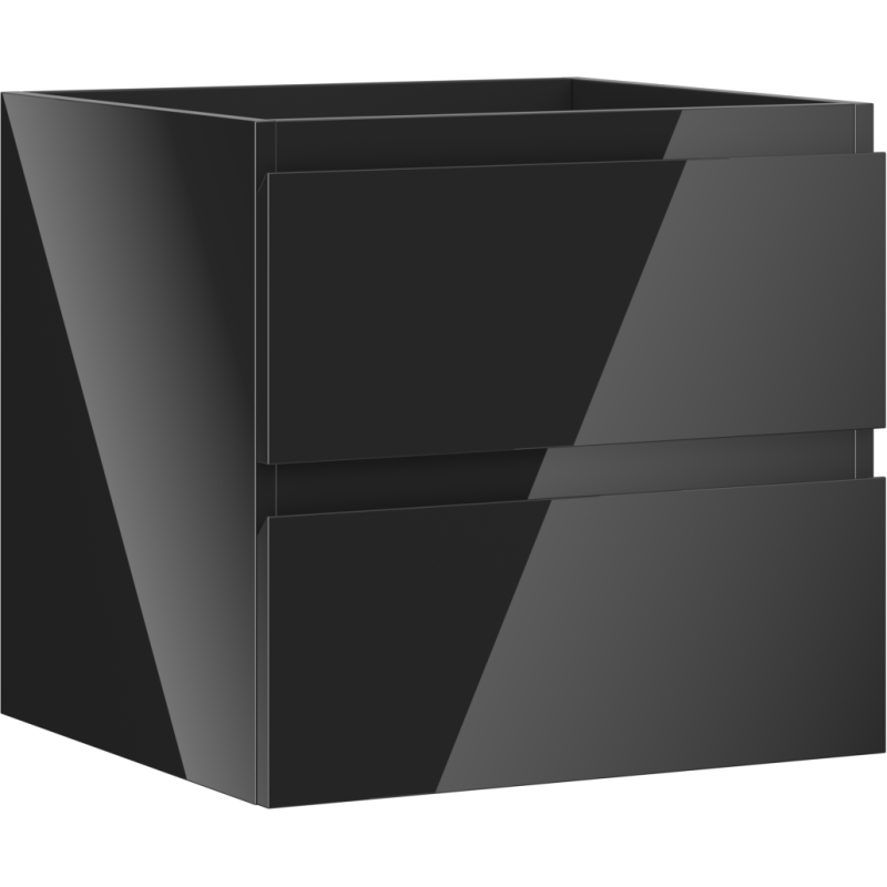 Mexen Orio баня шкаф под мивка 50 см, 2 чекмеджета, черен гланц - 91A10-05047-2-BFF70