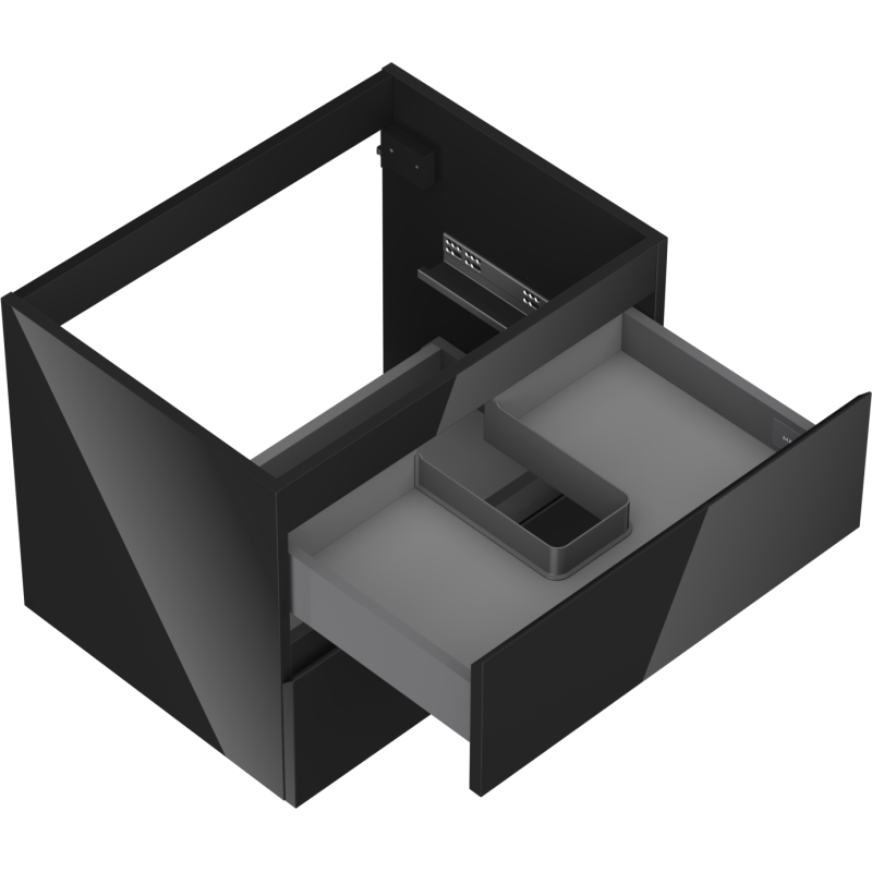 Mexen Orio шкаф за баня под мивка 60 см, 2 чекмеджета, черен гланц - 91A10-06047-2-BFF70