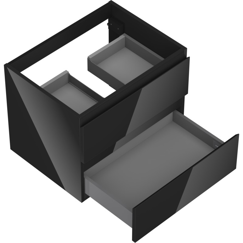 Mexen Orio шкаф за баня под мивка 60 см, 2 чекмеджета, черен гланц - 91A10-06047-2-BFF70