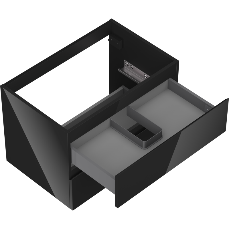 Mexen Orio шкаф за баня под умивалник 70 см, 2 чекмеджета, черен гланц - 91A10-07047-2-BFF70