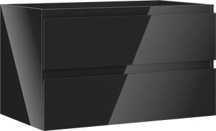 Mexen Orio шкаф за баня под мивка 80 см, 2 чекмеджета, черен гланц - 91A10-08047-2-BFF70
