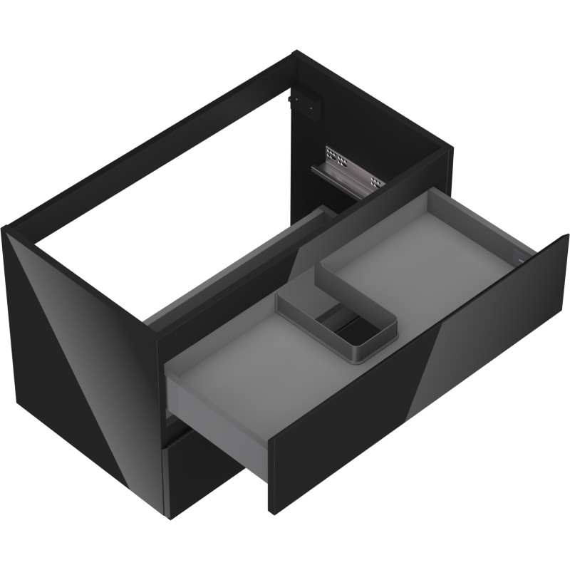 Mexen Orio шкаф за баня под мивка 80 см, 2 чекмеджета, черен гланц - 91A10-08047-2-BFF70