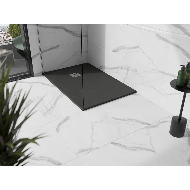 Mexen Stone+ правоъгълна композитна душ корито 100 x 70 см, антрацит - 44717010