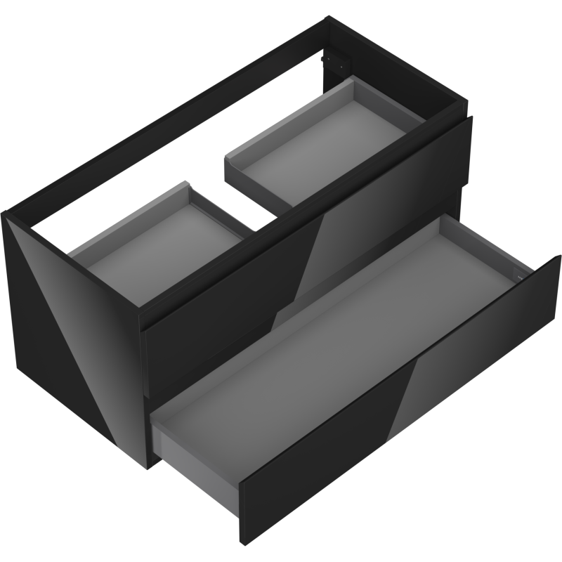 Mexen Orio шкаф за баня под умивалник 100 см, 2 чекмеджета, черен гланц