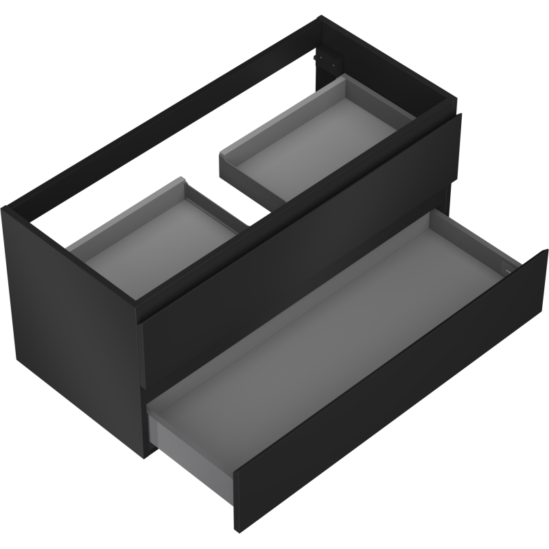 Mexen Orio шкаф под мивка за баня 100 см, 2 чекмеджета, матово черно