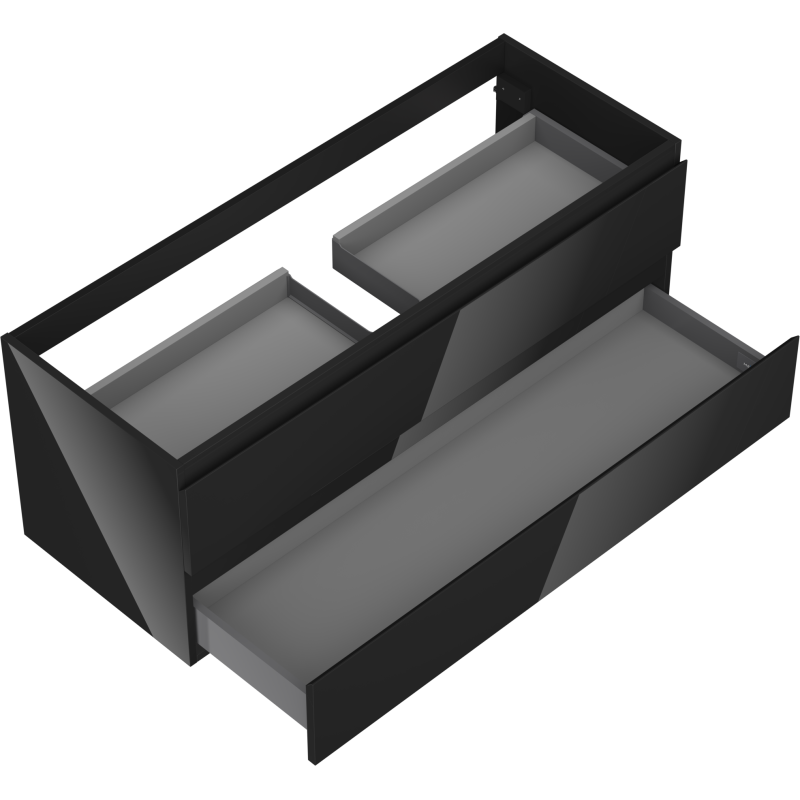 Mexen Orio шкаф за баня подмивнически, 120 см, 2 чекмеджета, черен гланц - 91A10-12047-2-BFF70