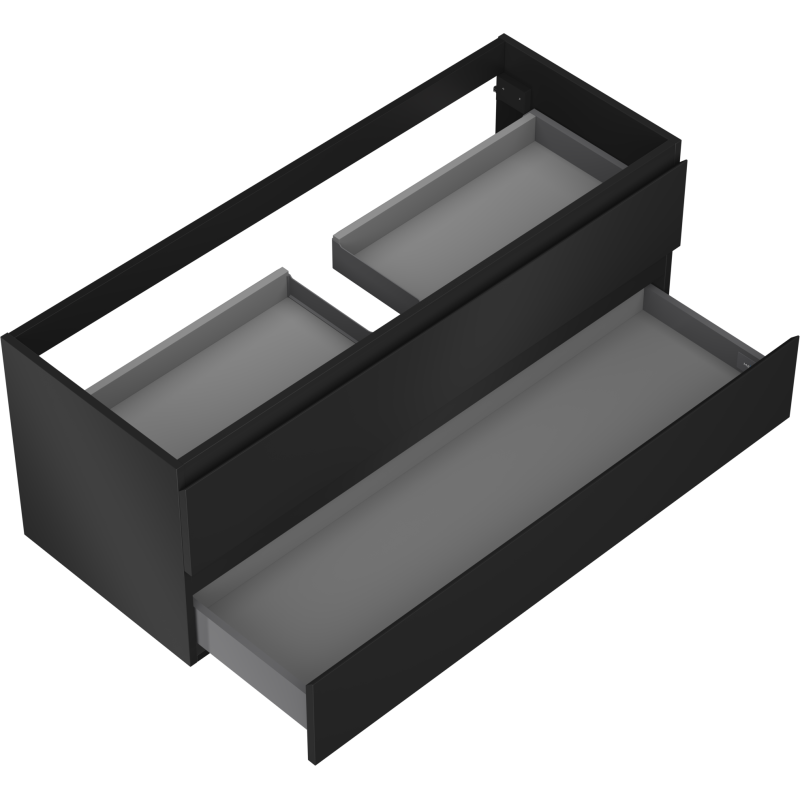 Mexen Orio шкаф за баня под мивка 120 cm, 2 чекмеджета, черен мат - 91A10-12047-2-BFF71