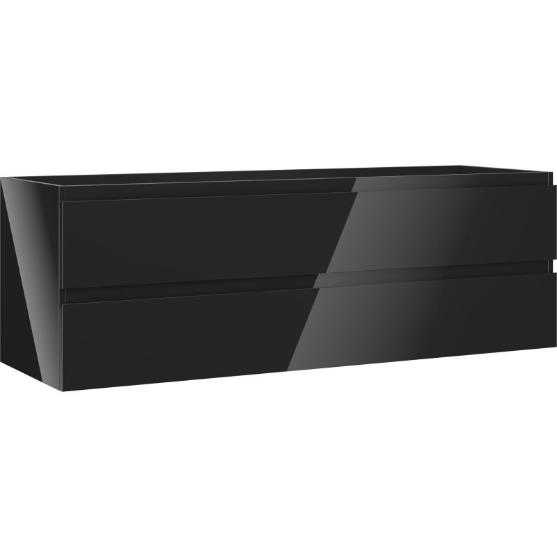 Mexen Orio шкаф за баня под мивка 140 см, 2 чекмеджета, черен гланц