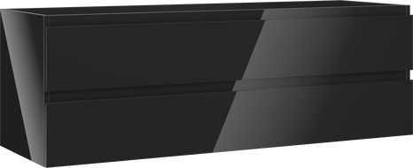 Mexen Orio шкаф за баня под мивка 140 см, 2 чекмеджета, черен гланц