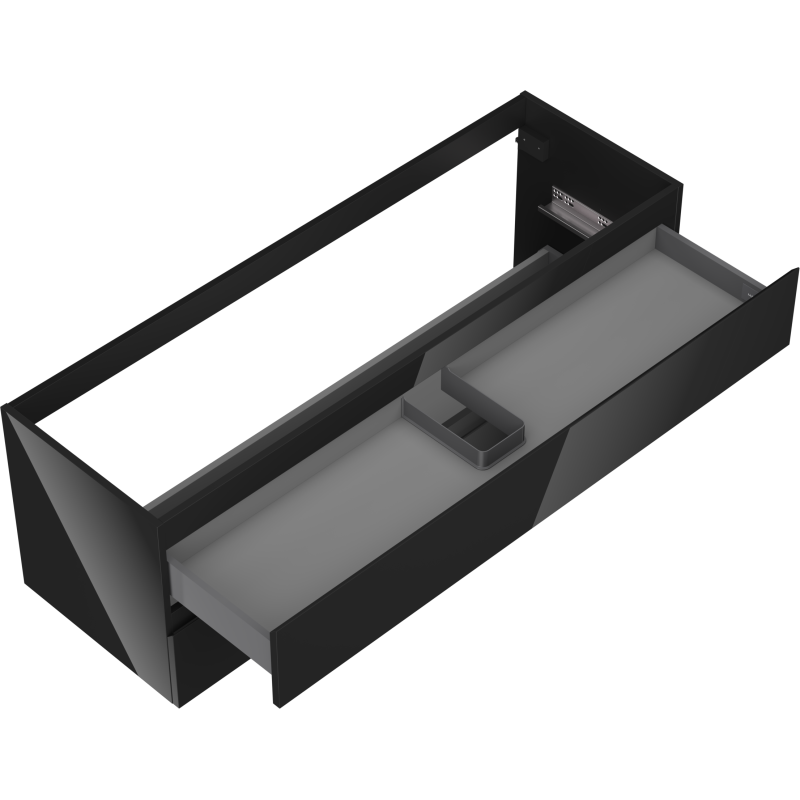 Mexen Orio шкаф за баня под мивка 140 см, 2 чекмеджета, черен гланц