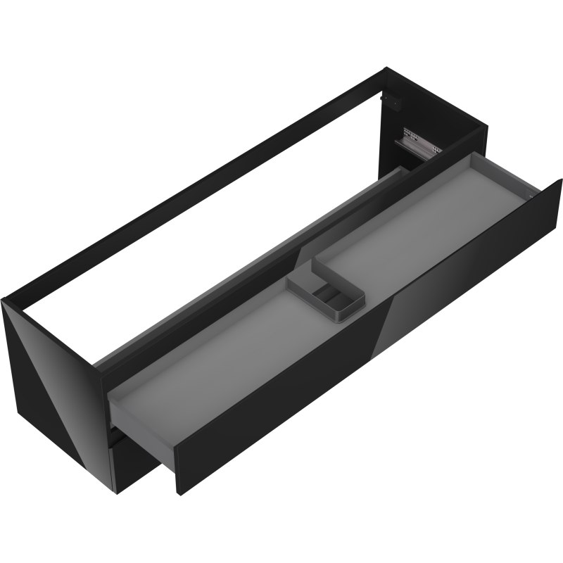 Mexen Orio шкаф за баня под мивка 160 cm, 2 чекмеджета, черен блясък - 91A10-16047-2-BFF70